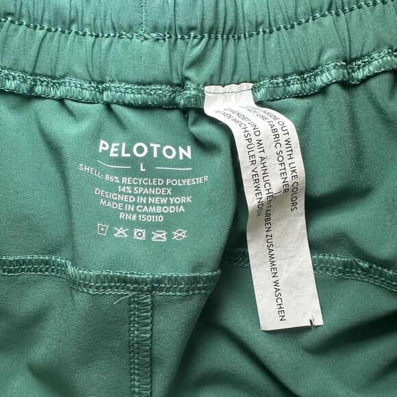 Peloton Unlined Performance Shorts Men's Size Large Green Activewear Cycling - Picture 4 of 4